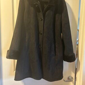 Faux Suede/Faux Sherling Gallery Coat
